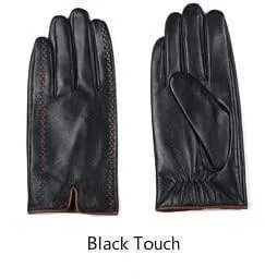 Winter Men's Genuine Leather Gloves  New Brand Touch Screen Gloves Fashion Warm Black Gloves Goatskin Mittens GSM012