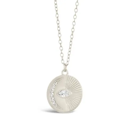 Women's CZ Crescent Moon Necklace