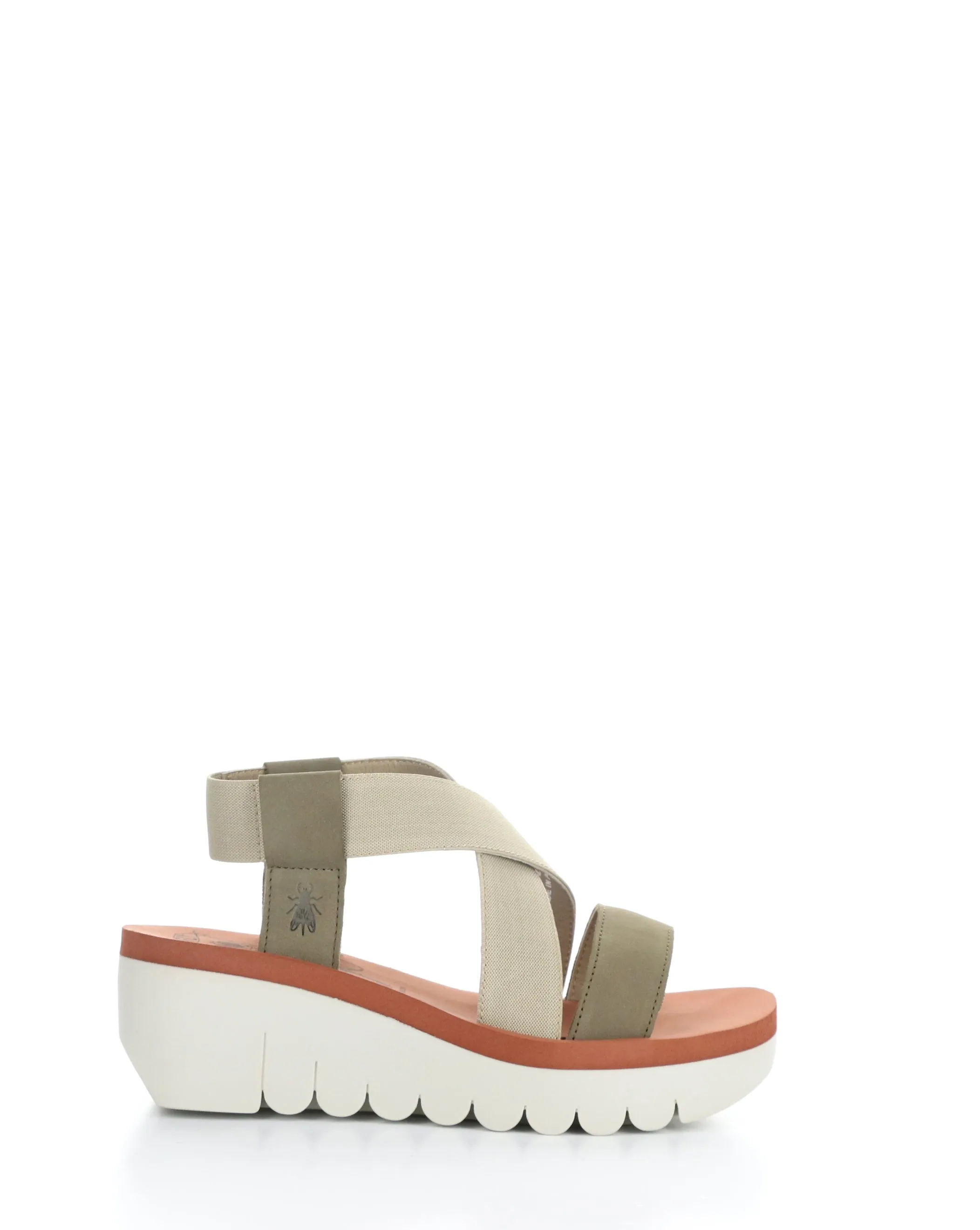 YABI922FLY 011 MILITARY/BEIGE/BRICK Round Toe Sandals