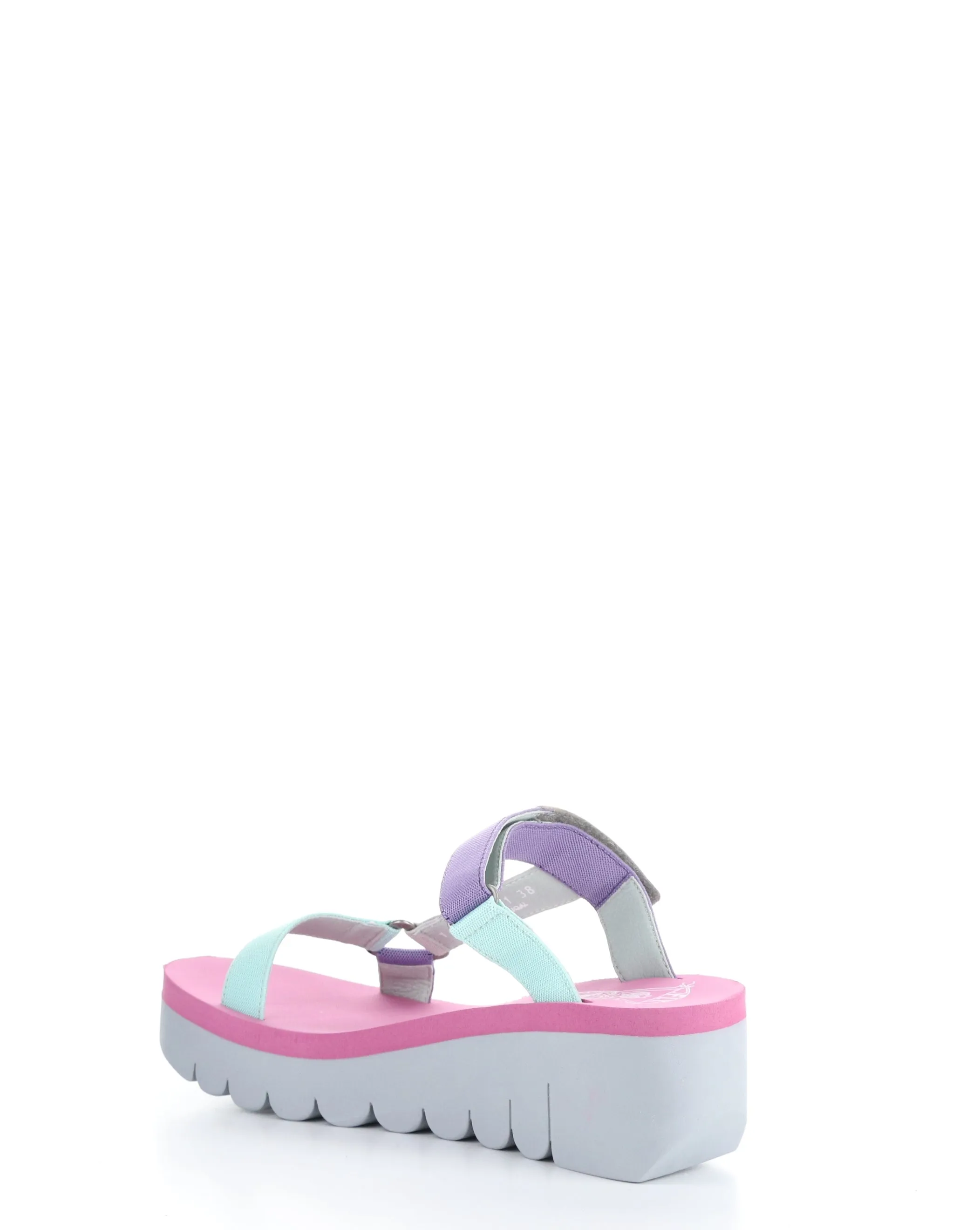 YAKA037FLY 001 GREY/MULTI/CAMU PINK Round Toe Sandals