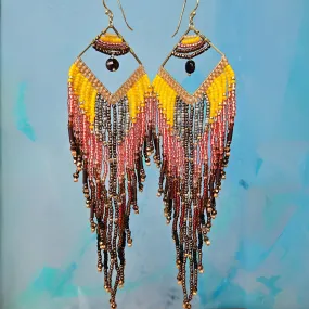 Yellow | Brown Gypsy Glamor Earrings