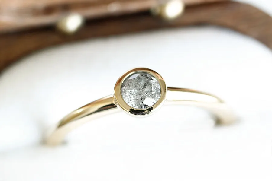 Zoe Salt   Pepper Diamond Ring