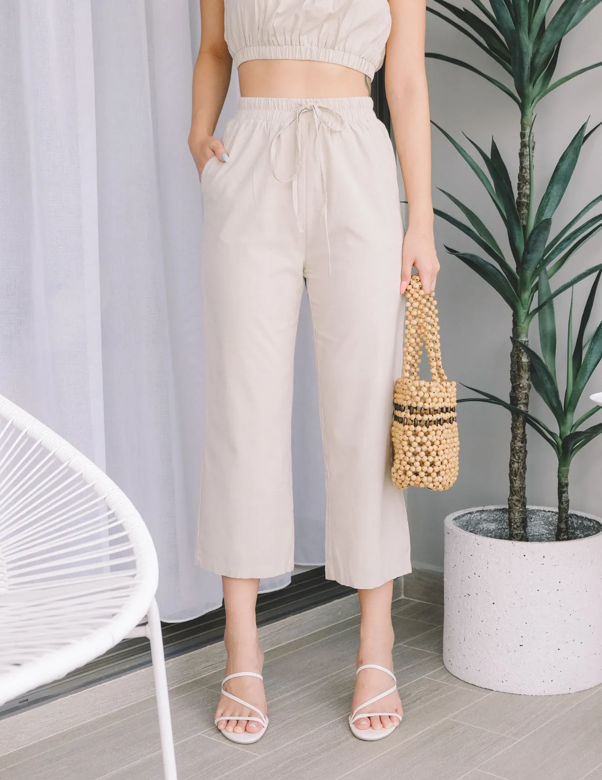 Zola Linen Pants in Ecru